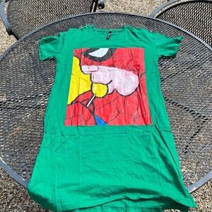 Dan Pin Spider-Man Eating A Lollipop Women’s T-Shirt Dress